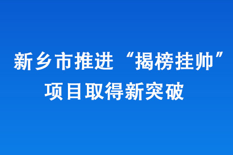 新鄉(xiāng)市推進(jìn)“揭榜掛帥”項(xiàng)目取得新突破