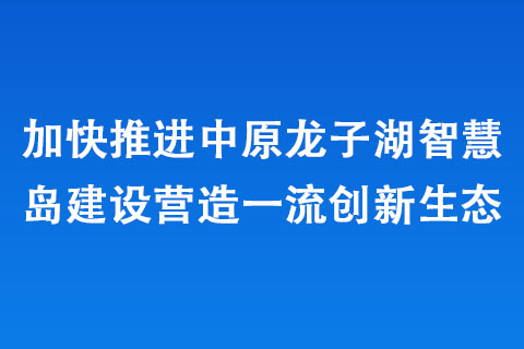 加快推進中原龍子湖智慧島建設營造創(chuàng)新生態(tài)