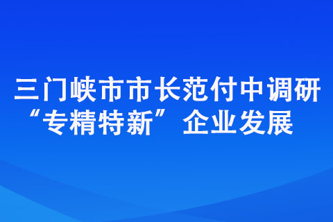 三門峽市市長范付中調(diào)研“專精特新”企業(yè)發(fā)展